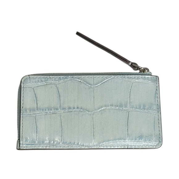 TORY BURCH Robinson Croc-Embossed Leather Top-Zip Card Case - Picture 3 of 6